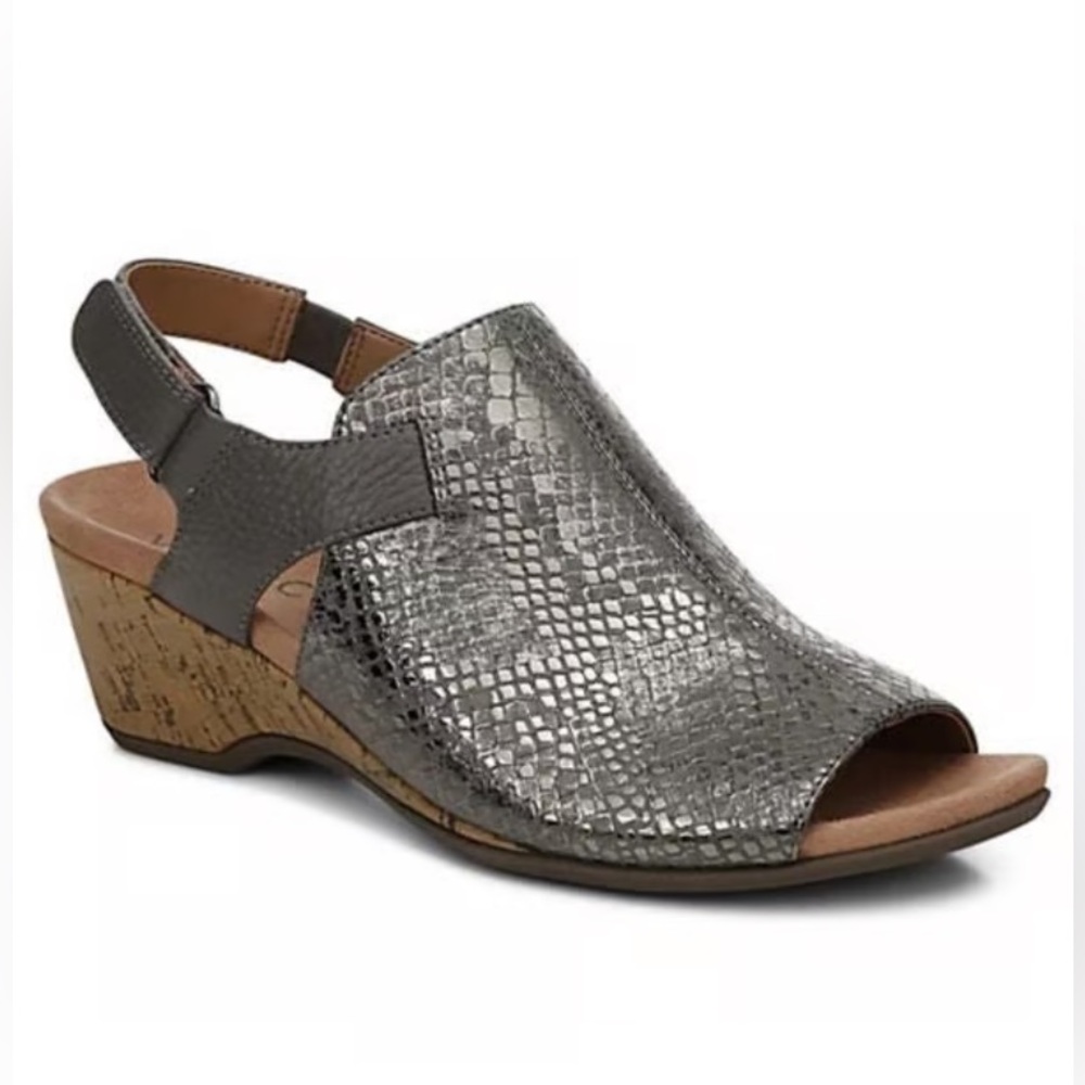 VIONIC Tatiana Adjustable Peep Toe Wedge Sandal - Picture 2 of 6